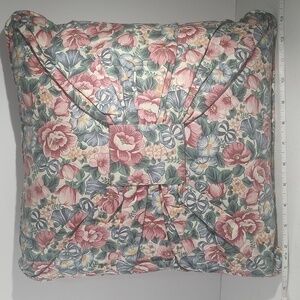 Longaberger Throw Pillow In 1993 Mother's Day Fabric In Pinks And Blues Vintage